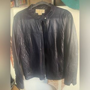 Michael Kors purple leather jacket